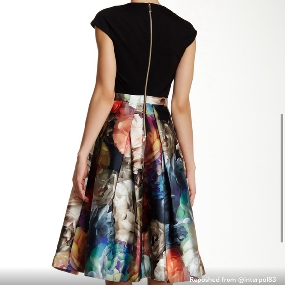 Ted Baker Floral Fit and Flare Dress Size 3 - Picture 5 of 9